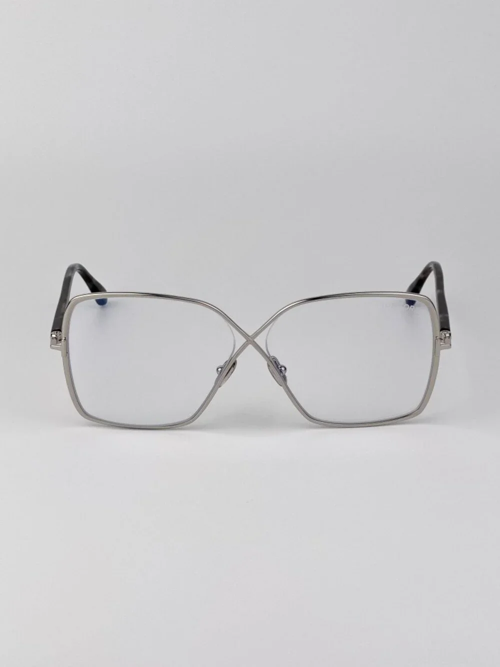 Tom Ford FT5841-B 016 Eyeglasses Palladium Oversized Butterfly Frame